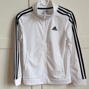 Adidas Classic White Track Jacket boys Medium 10/12